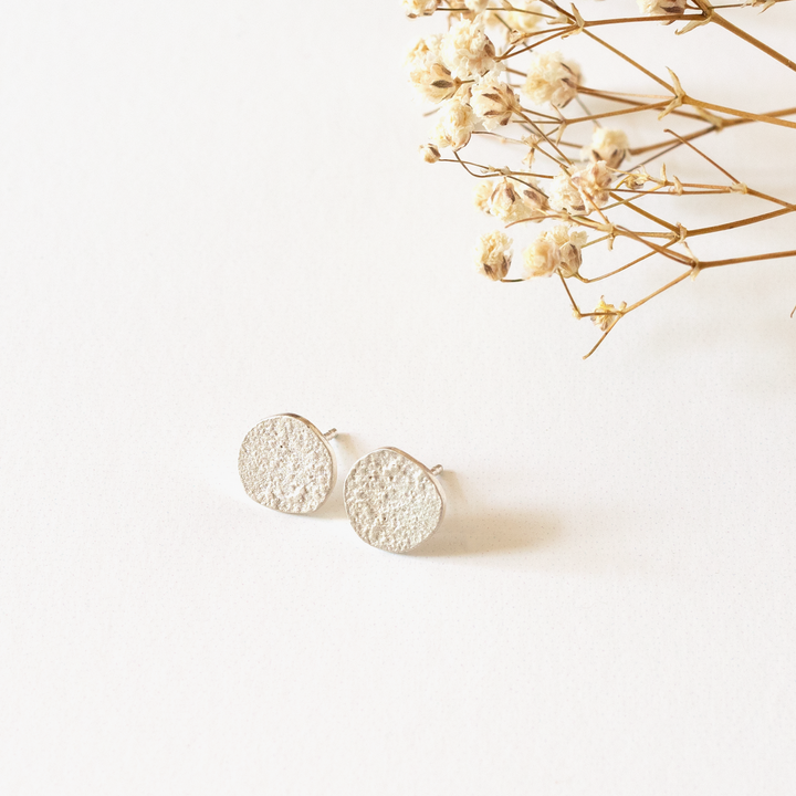 Textured Disc Studs by Zohre Khodarapast