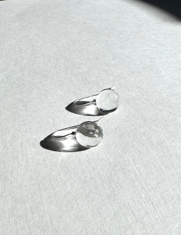 Clear Moon Glass Earrings by Minori Takagi