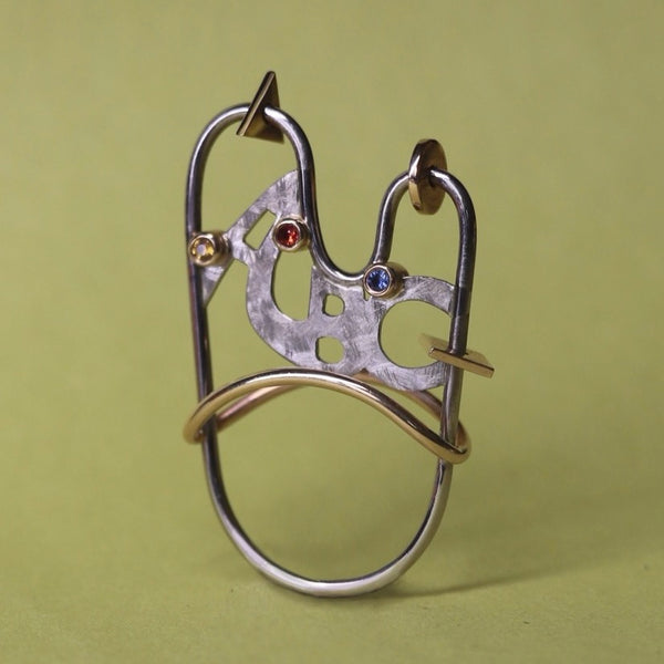 ABC Gold Ring With Sapphires by Laura Papworth