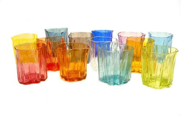 The small Xylem Series hand blown glass tumblers is a perfect wine cup at 8 x 7 cm in a variety of rich and refreshing colours.  Each sold separately. 