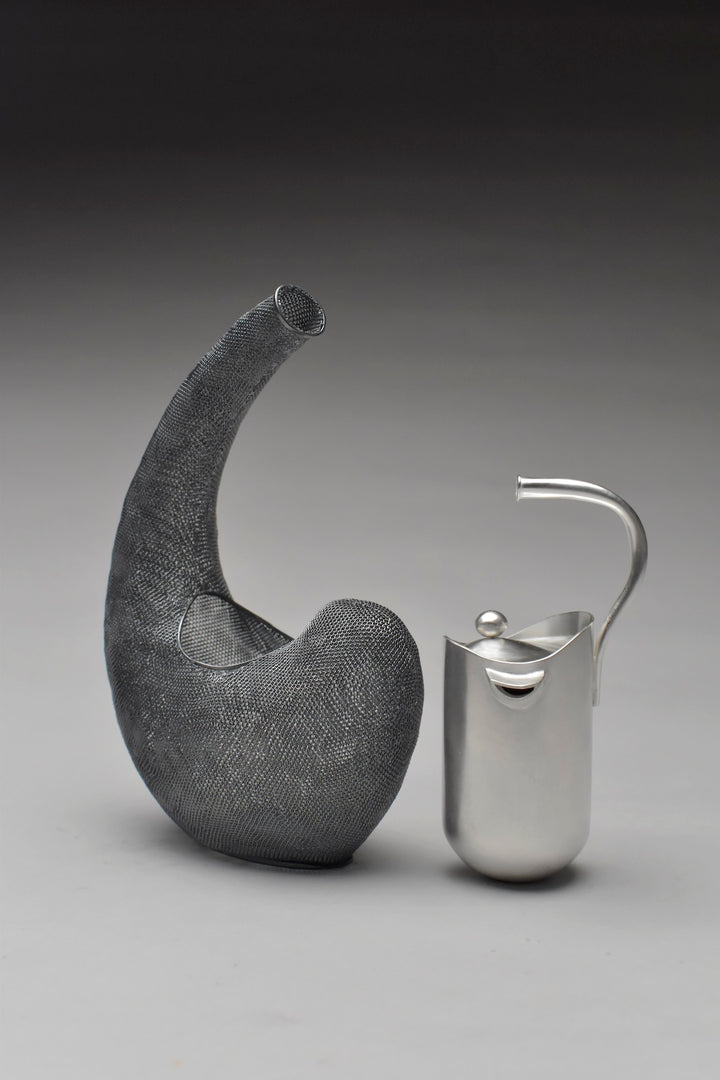 Mom and me 2, Silver Filigree Mesh Vessel by Siyu Dong