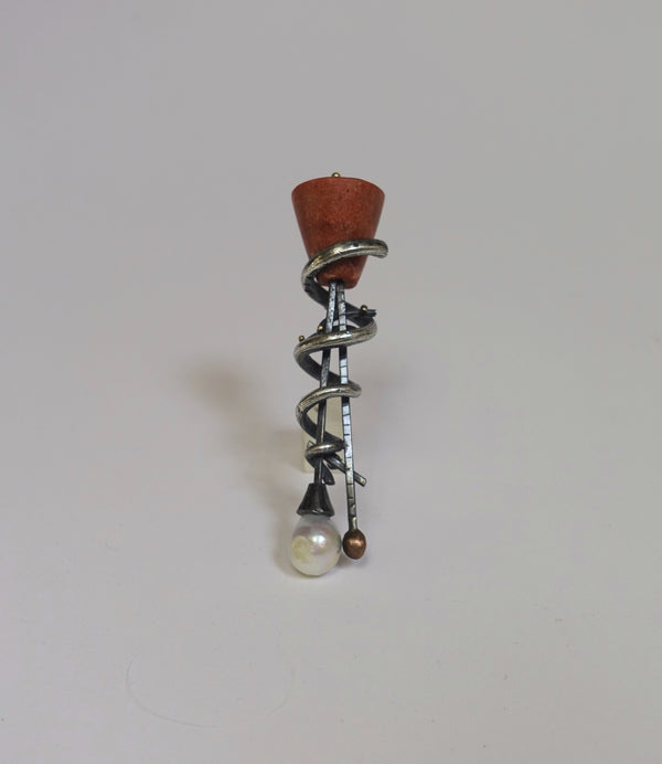 coral brooch