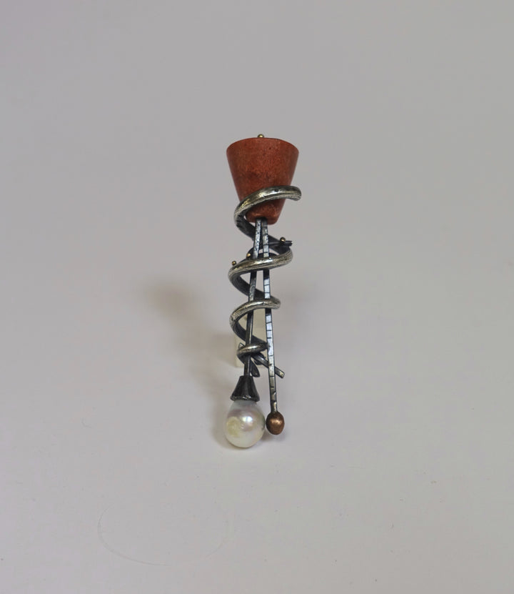 coral brooch