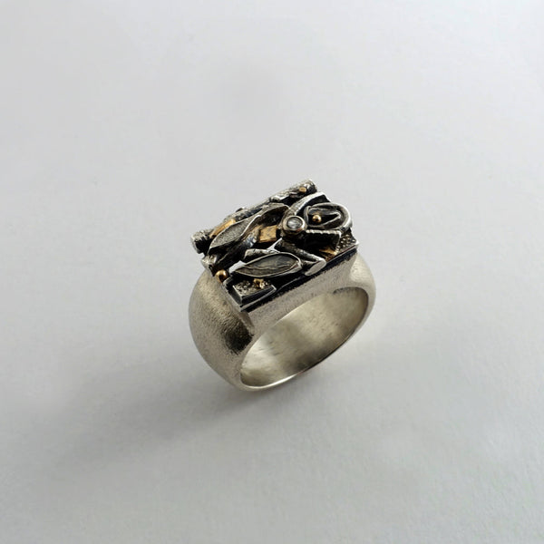forest ring with diamond
