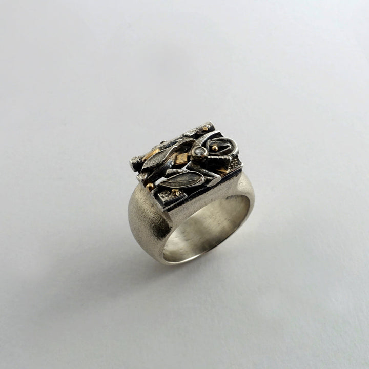 forest ring with diamond