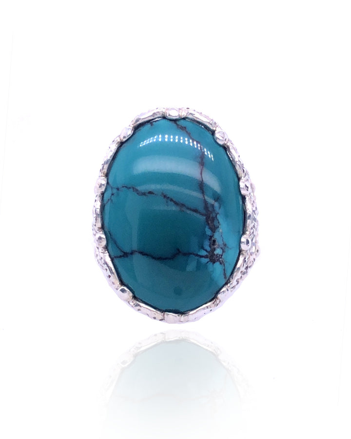 Lacy Ring  Turquoise and sterling silver 