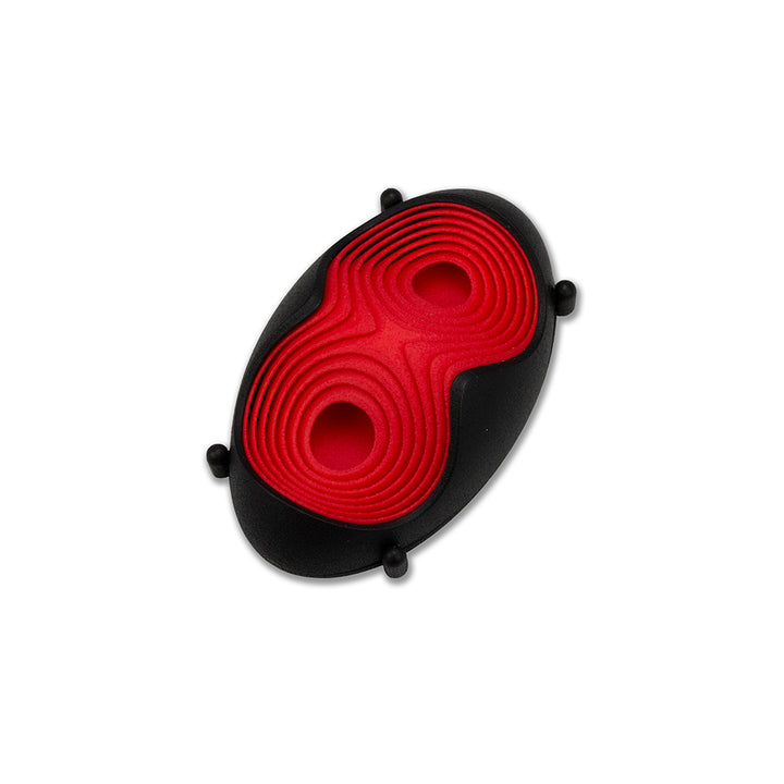 Coccobacillus: Nylon Red Membrane III, Slice Brooch, 3D printed nylon in stainless steel, 8 x 4.5x 2.5 cm
