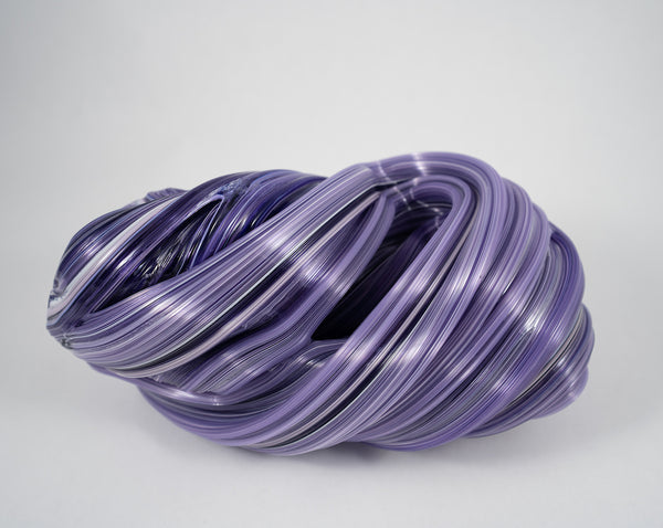 Sour Grape - Glass sculpture. In a large graceful sweep, this one of a kind sculpture measures 20 x 12 x 10 cm. 