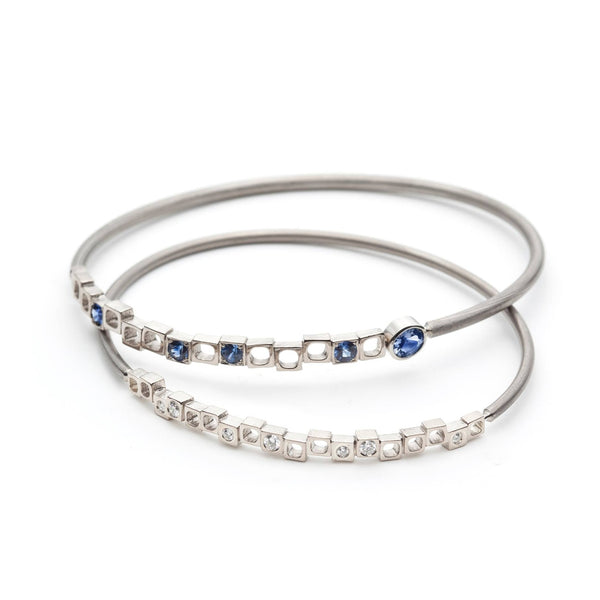 geo bangles with sapphires or diamonds