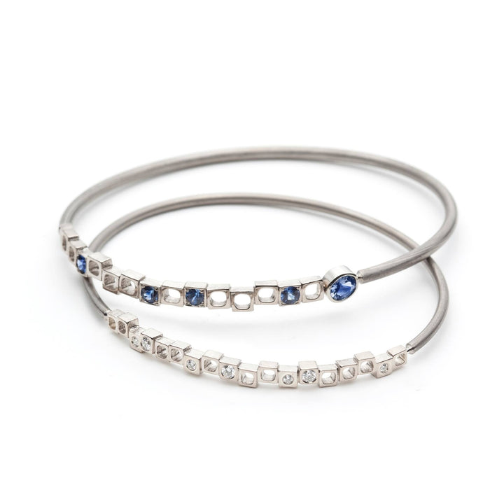 geo bangles with sapphires or diamonds