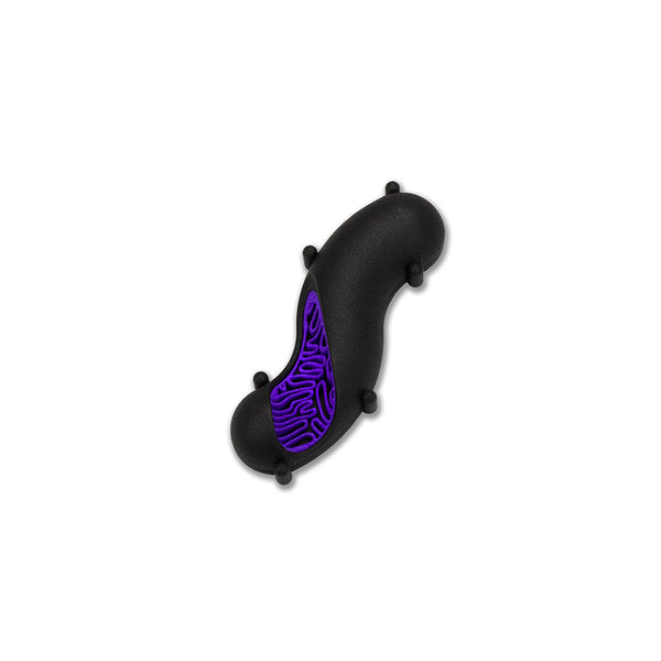 Spirillium: Nylon Purple Cytoplasm III,  Slice Brooch 3D printed nylon, stainless steel 8 x 3 x 1.5 cm