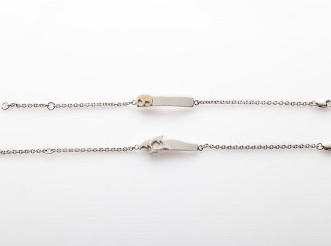 Baby bracelet made with sterling silver and 18k gold