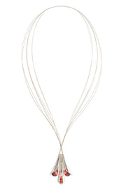 Chorus one-of-a-kind neckpiece with sterling silver, dyed resin, thread.
