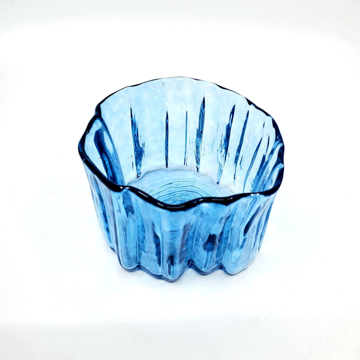 Blue blown glass dish by Brad copping for La Pai