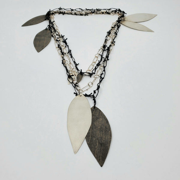 Long double black and white necklace for La Pai gallery