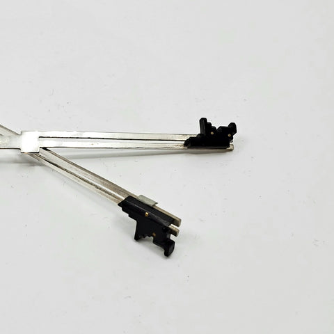 Anna Lindsay MacDonald Digi-Cam Flag earrings inspired by army camouflage in sterling silver, brass and acrylic.  