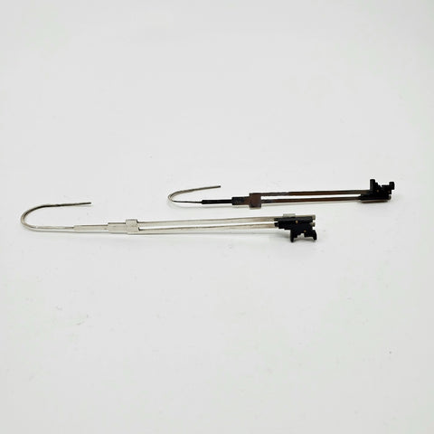 Anna Lindsay MacDonald Digi-Cam Flag earrings inspired by army camouflage in sterling silver, brass and acrylic.  