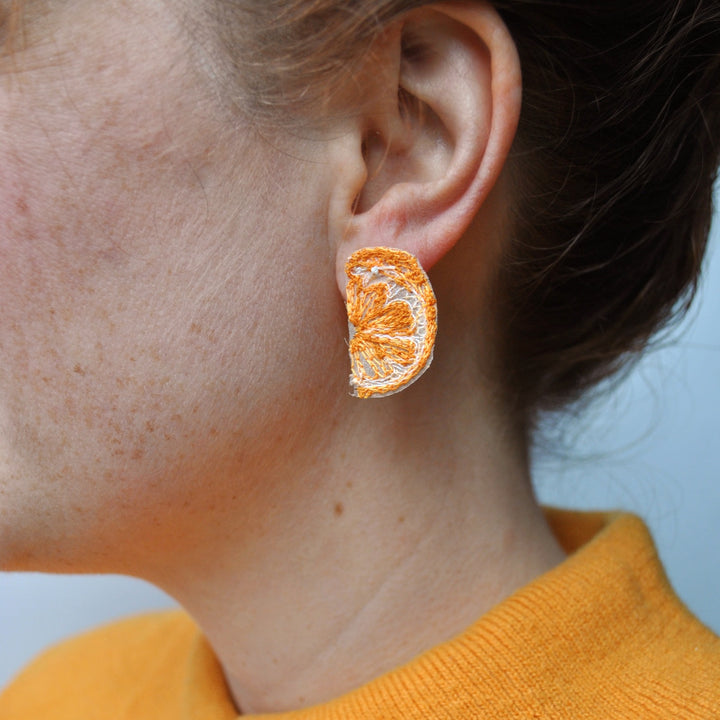 Orange Slice Earrings, mini