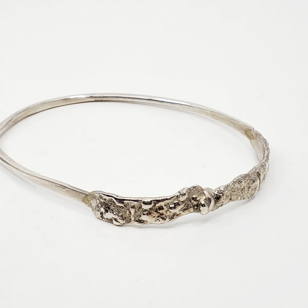 Bangle bracelet from the Forerunner series in a large/ extra large size in sterling silver.