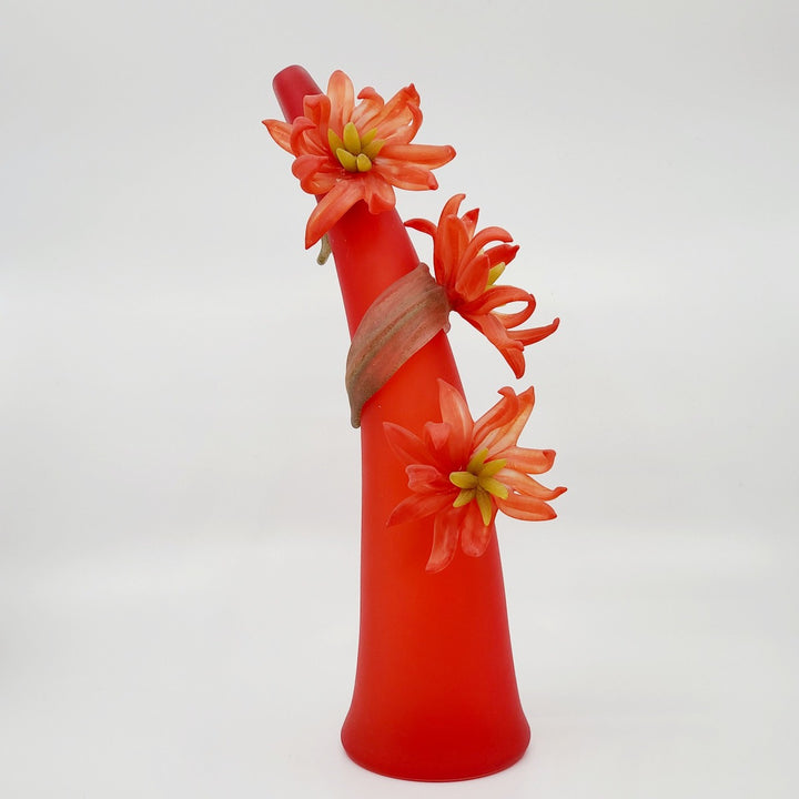 Large Sprig Flower Sculpture, created from blown glass   16 x 7 x 5"