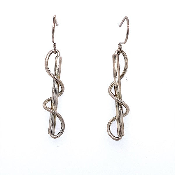 Sterling silver twist around dangle earrings