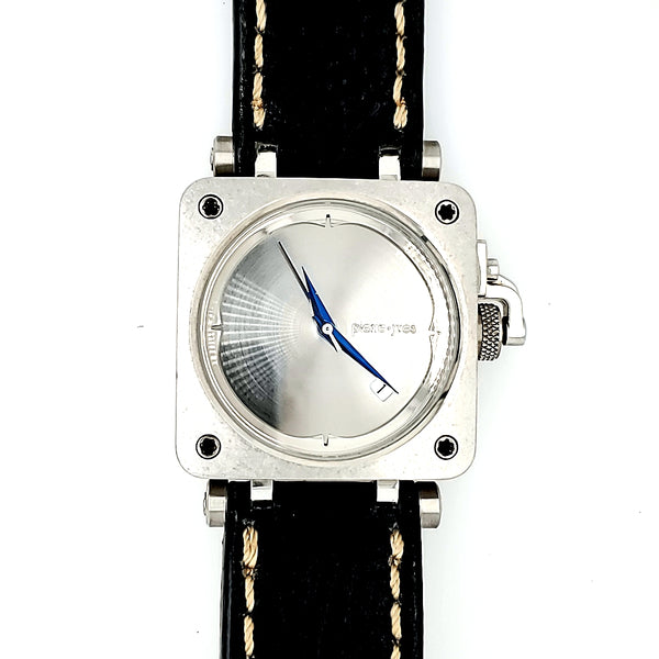 Pierre-Yves Paquette hand made watch which has been hand fabricated from surgical grade 316L stainless steel, with sapphire glass on both front and back