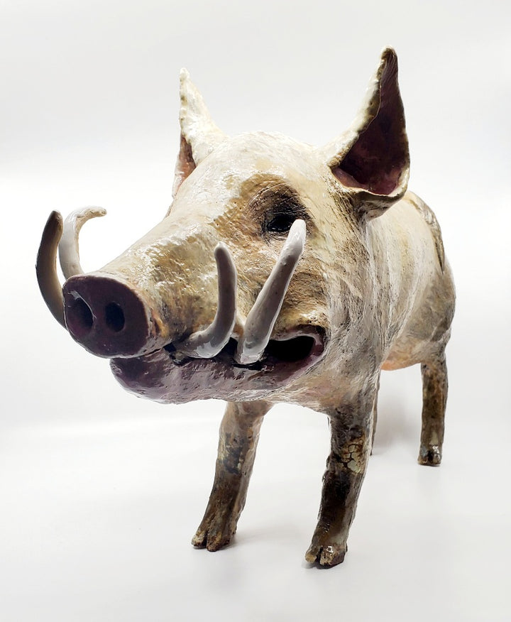 Boar, Ceramic and mixed media.