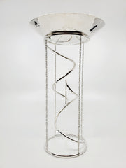 Tensegrity - A kinetic, collapsible, sculpture of sterling silver, with sapphires. 