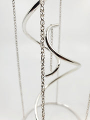 Tensegrity - A kinetic, collapsible, sculpture of sterling silver, with sapphires. 