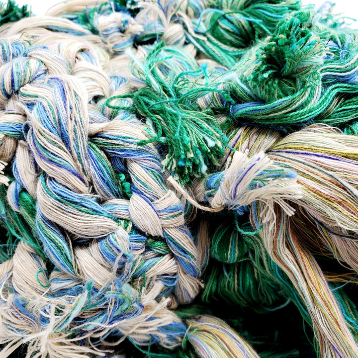 Dreaming Head - Cotton thread wall sculpture.