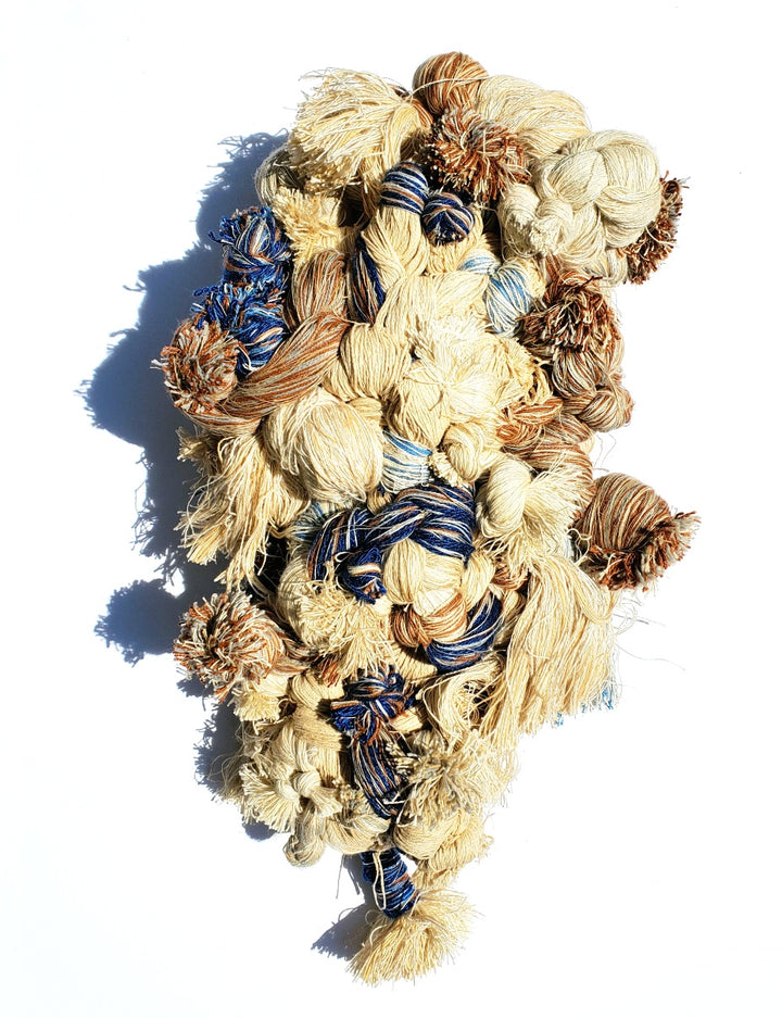 The Thinker - Cotton thread wall sculpture.