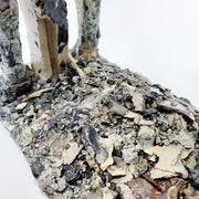 Small Gray Horse 2. The sculpture's beautiful dappled texture was achieved with layers of coloured engobes and glazes. This sturdy steed measures 40 x 10 x 30 cm.