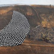 Overlap Left VIII, 2019. Acrylic and collaged paper on canvas panel.
