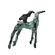 Rider/Crow & Horse, 2012. Unique cast bronze sculpture (1/1 edition) of a horse and crow. The horse has been finished with a green patina, beautifully contrasting the dark tones of its rider, the crow.