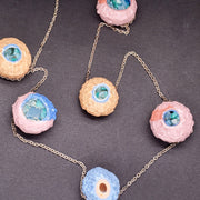 Porcelain and silver necklace.