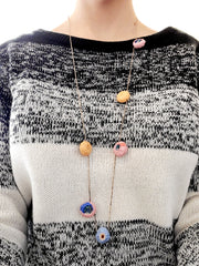 Porcelain and silver necklace.