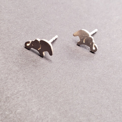  Elephant earring studs made from sterling silver.