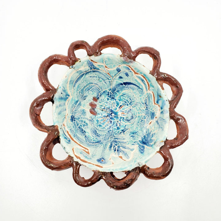 small ceramic plates and dishes: blue floral