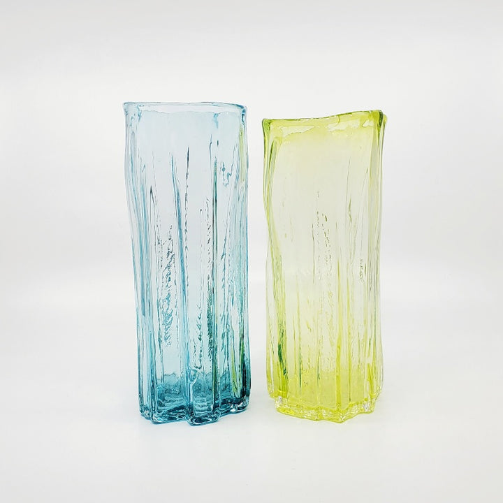 Xylem large vases are available in a variety of rich and vibrant colours. These hand blown glass vessels will liven up home or office and make wonderful sets. - Sea green, Chartreuse