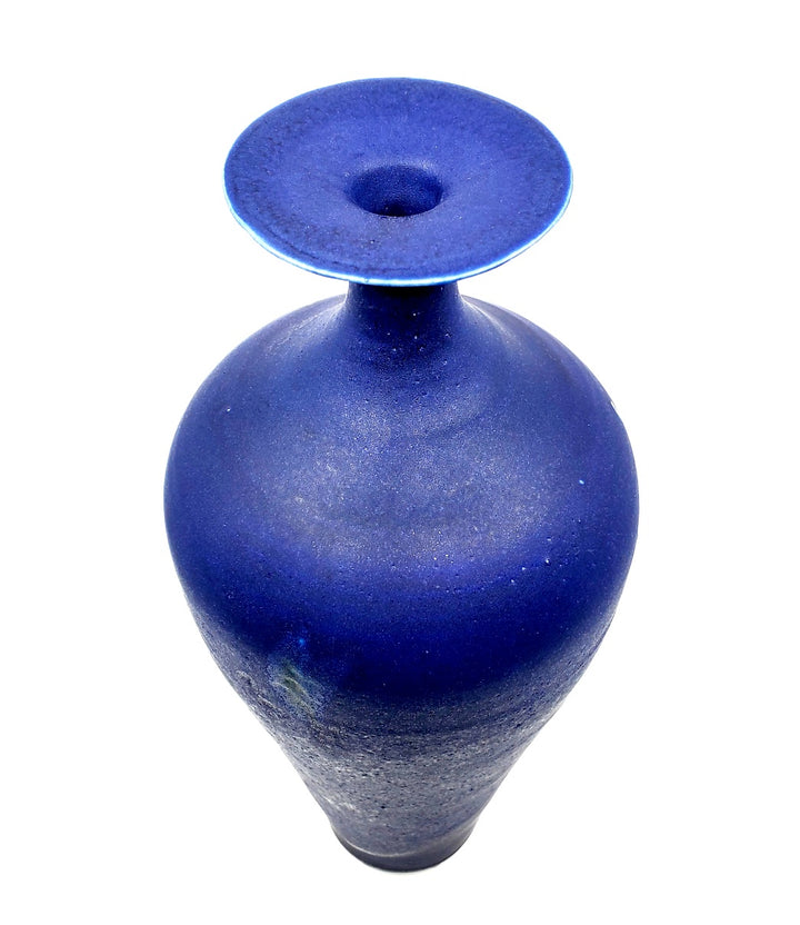 Tall cobalt blue vase.