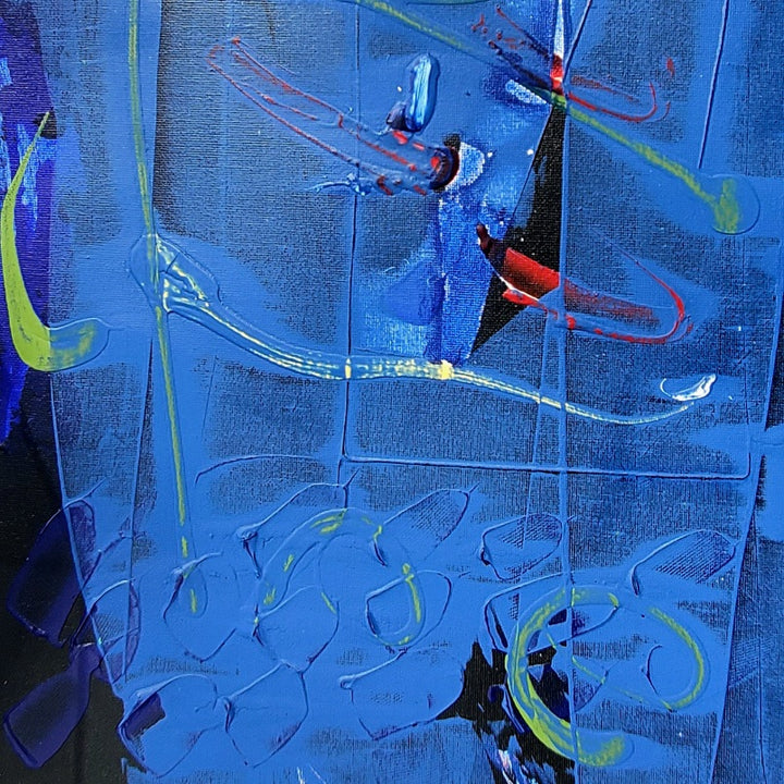 Small cobalt study. Acrylic paint on canvas. Unframed. 