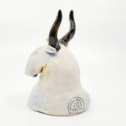 Minotaur - ceramic sculpture of cone 6 stoneware finished with glazes and underglazes. 15cm high.