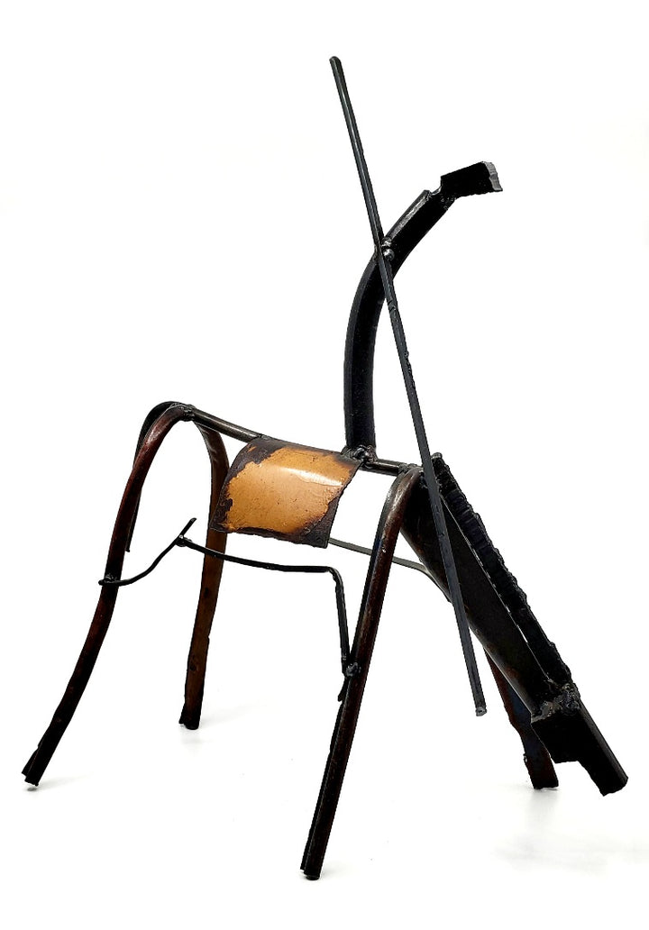 Le Guerrier, found metal sculpture, 2020