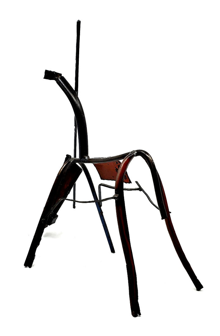 Le Guerrier, found metal sculpture, 2020