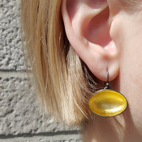 Light drop earrings in horizontal. LARGE