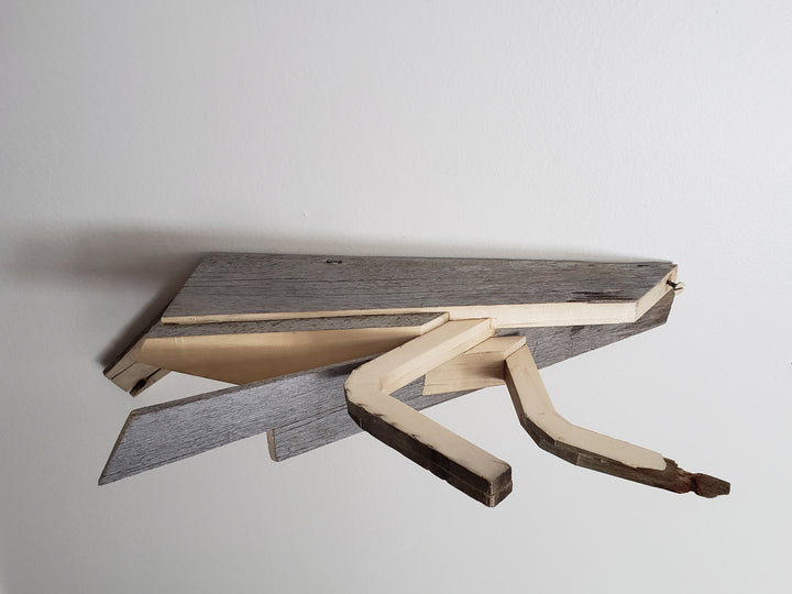 Recycled fence board, 4” x 14” x 6”, 2020.