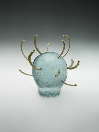 bioPunk "Peg", cast glass and bone fragments. 