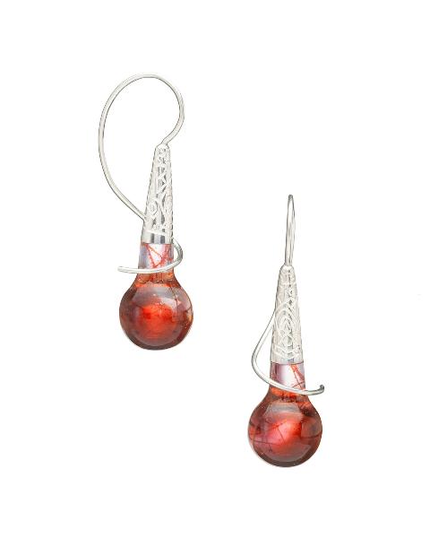 Tone earrings made with resin and sterling silver.    This piece is part of the Resonance collection, a language-inspired interplay of light and colour between lustrous surfaces and vibrant transparency.  Sold individually and colours may vary from images shown.