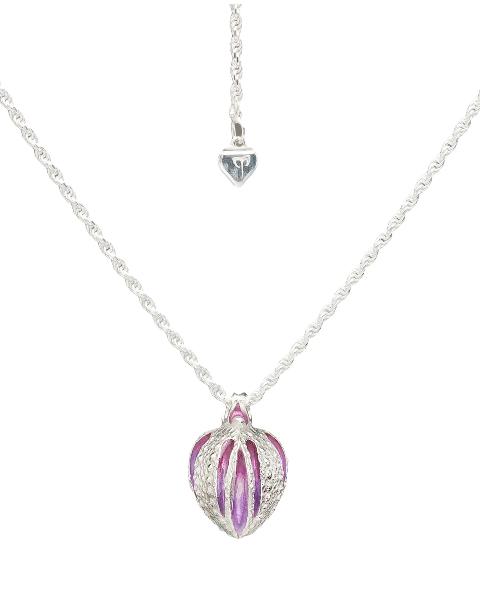 Argot pendant in sterling silver with hand-dyed resin on a sterling chain.    Chain styles vary slightly for this pendant and this is reflected in the price.  Colour may vary from image shown.