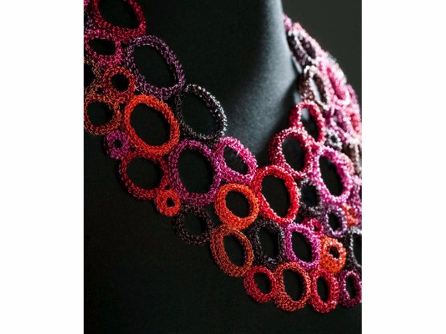Empty Bezel Neckpiece 4 with coloured copper wire, magnets by Barbara Stutman.